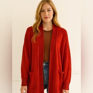 MADEWELL Orange Open-Front Sweater